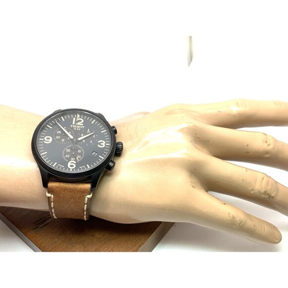 Tissot Men's Watch Swiss Quartz Chronograph 45mm Brown Leather T1166173605700 - Picture 5 of 16